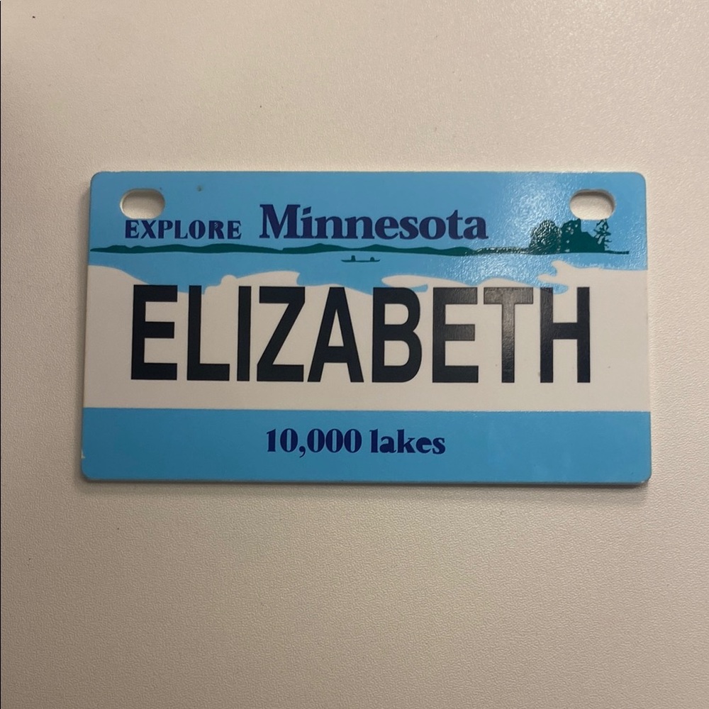 Minnesota License Plate Keychain - Blue